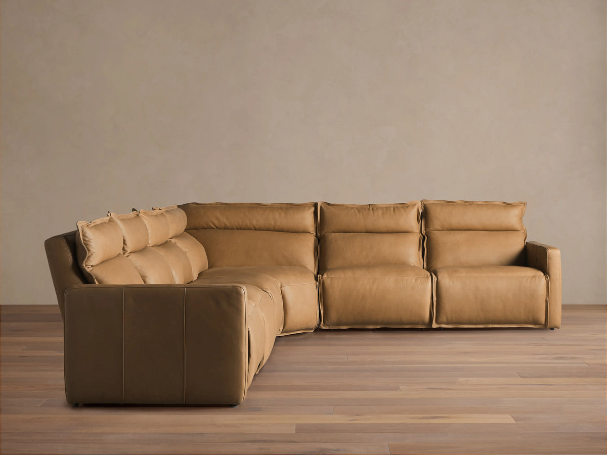 Rowland Leather Six-Piece Motion Sectional