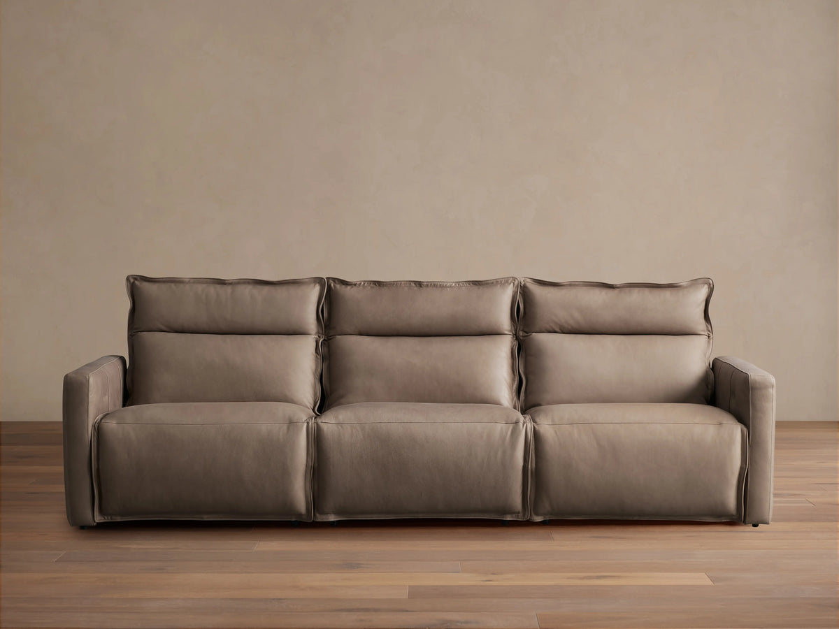 Rowland Leather Three-Piece Motion Modular Sofa