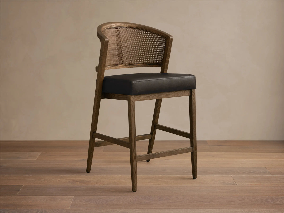Aimee Faux Leather Armless Stool