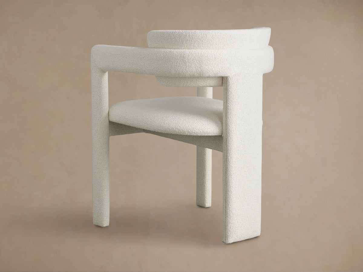Close-up of the Matera Cashmere bouclé on the Rodin Upholstered Dining Arm Chair™.