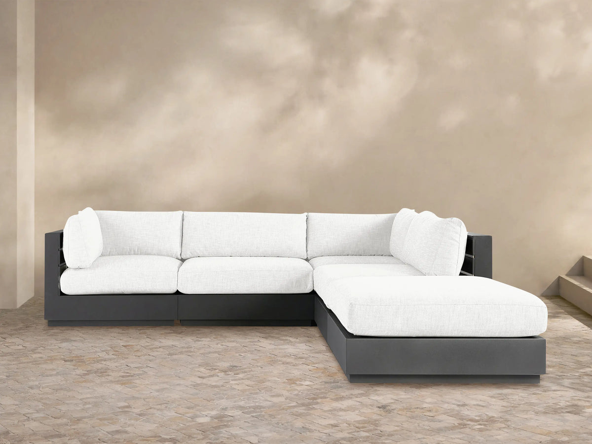Bal Harbour Outdoor Aluminum Five-Piece Sectional with Ottoman