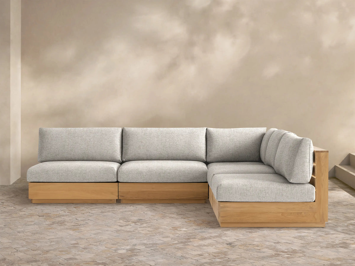 Bal Harbour Outdoor Teak Five-Piece Sectional