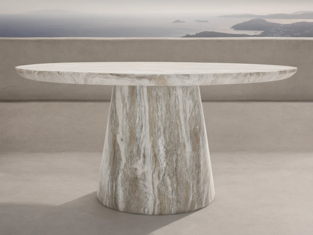 Edgewater Outdoor Dining Table in Jade Faux Marble