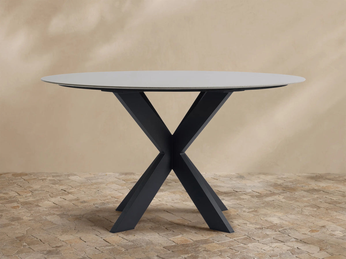Outdoor Round Dining Table with Apex Base