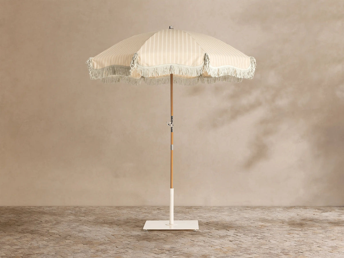 Bondi Fringe Beach Umbrella with Classic Base