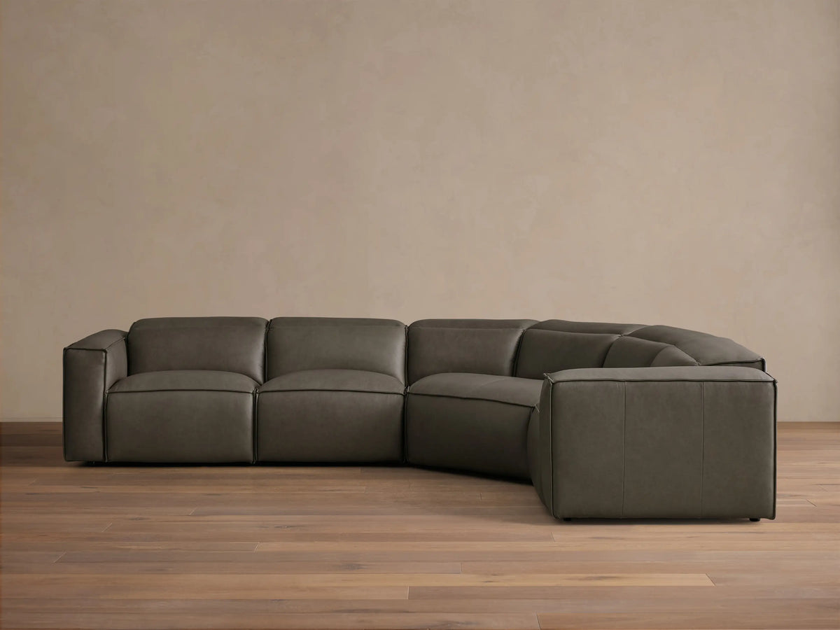 Coburn Motion Leather Four-Piece Corner Wedge Sectional