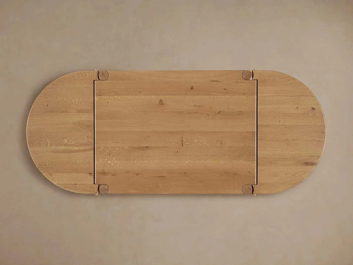Sulina Wood Extension Dining Table Oak Drop-Leaf Design