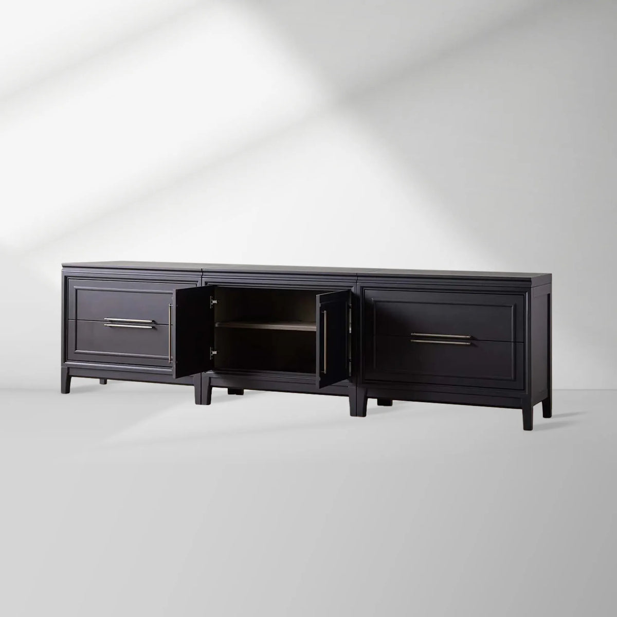 Rowan 4 Drawers TV Stand Unit Wood Entryways Storage Sideboard Cabinet Media Console