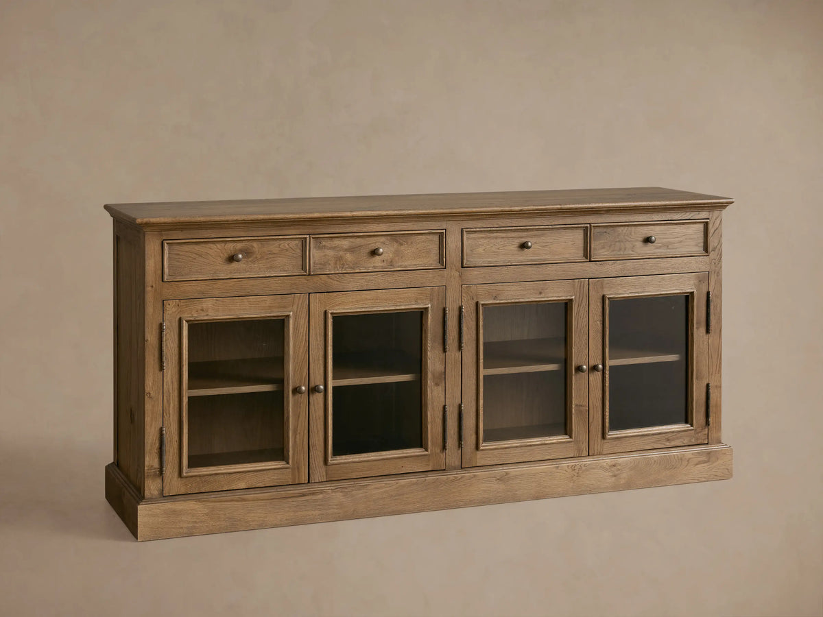 Kensington Reclaimed Glass Buffet Vintage Reclaimed Wood Farmhouse Style