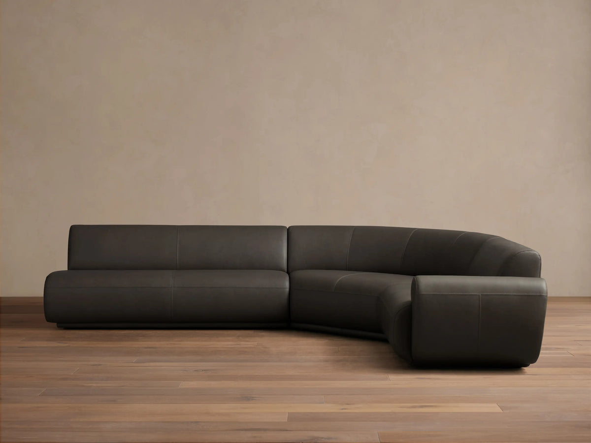 Gianni Leather Three-Piece Sectional