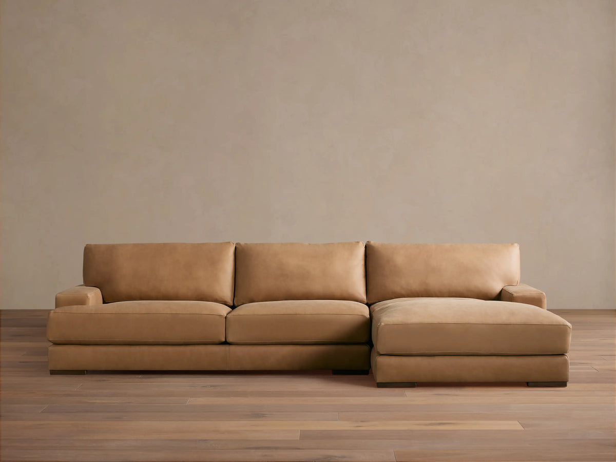 Norwalk Leather Two-Piece Chaise Sectional