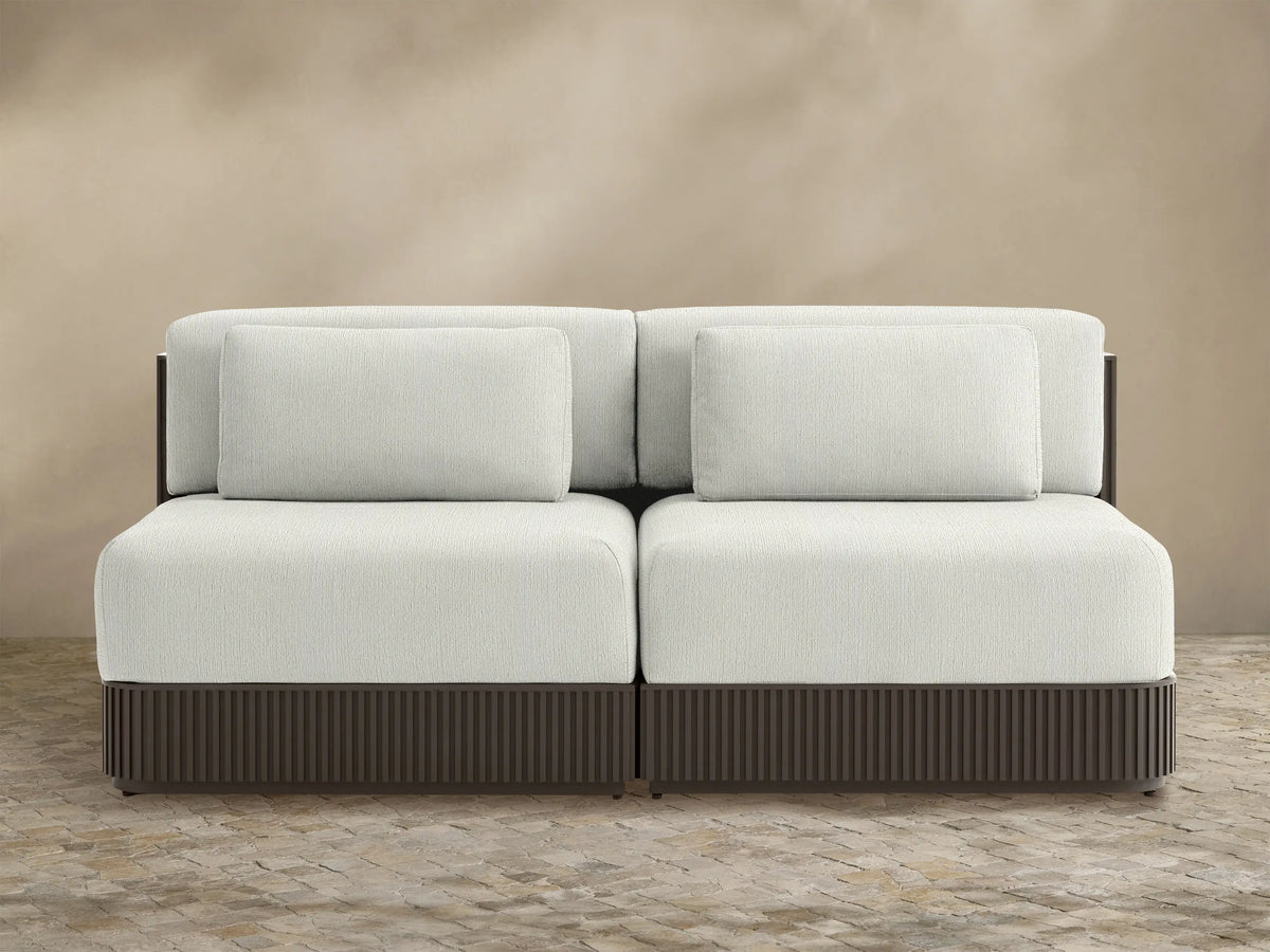 Beaumont Outdoor Aluminum Two-Piece Modular Sofa