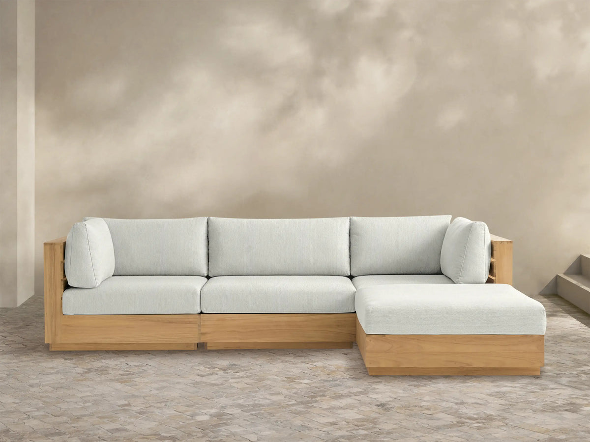 Bal Harbour Outdoor Teak Four-Piece Sectional