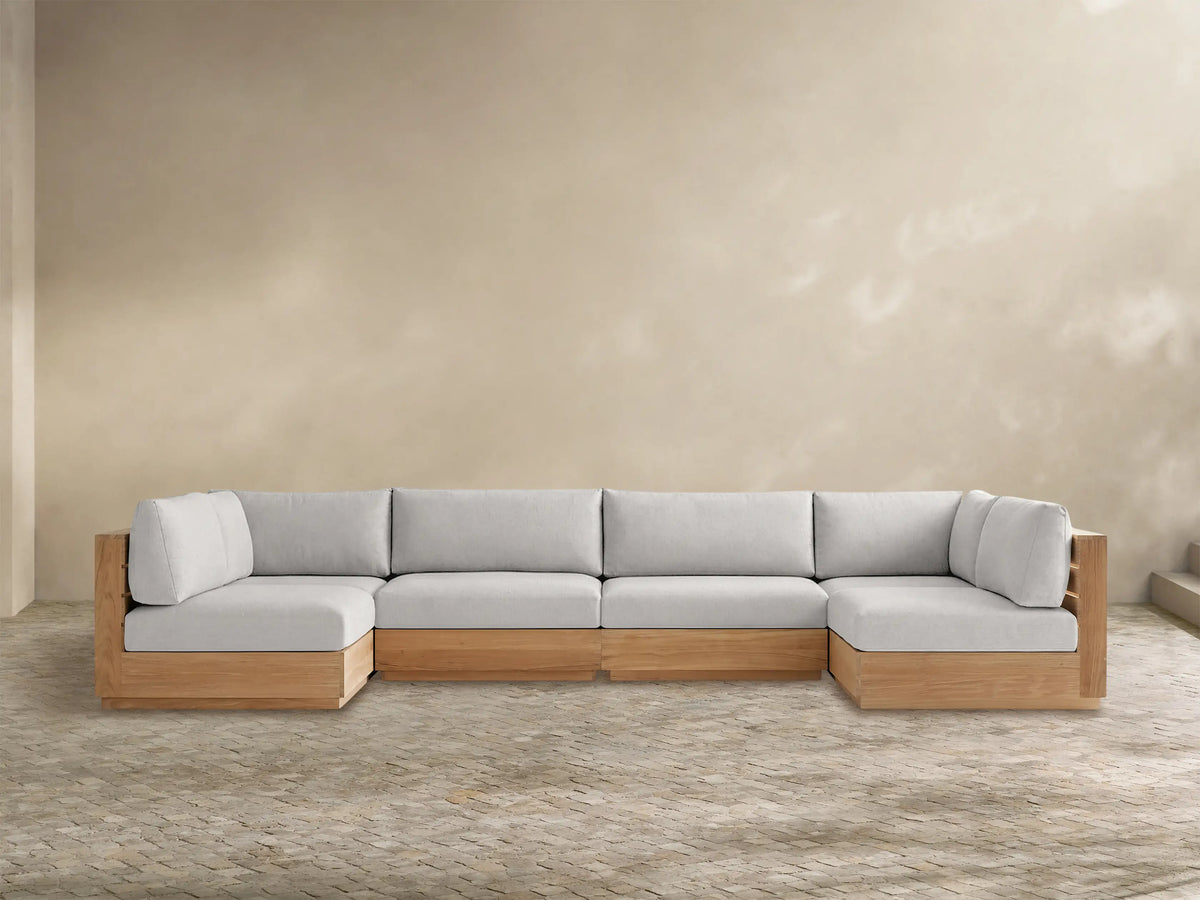 Bal Harbour Outdoor Teak Six-Piece Sectional