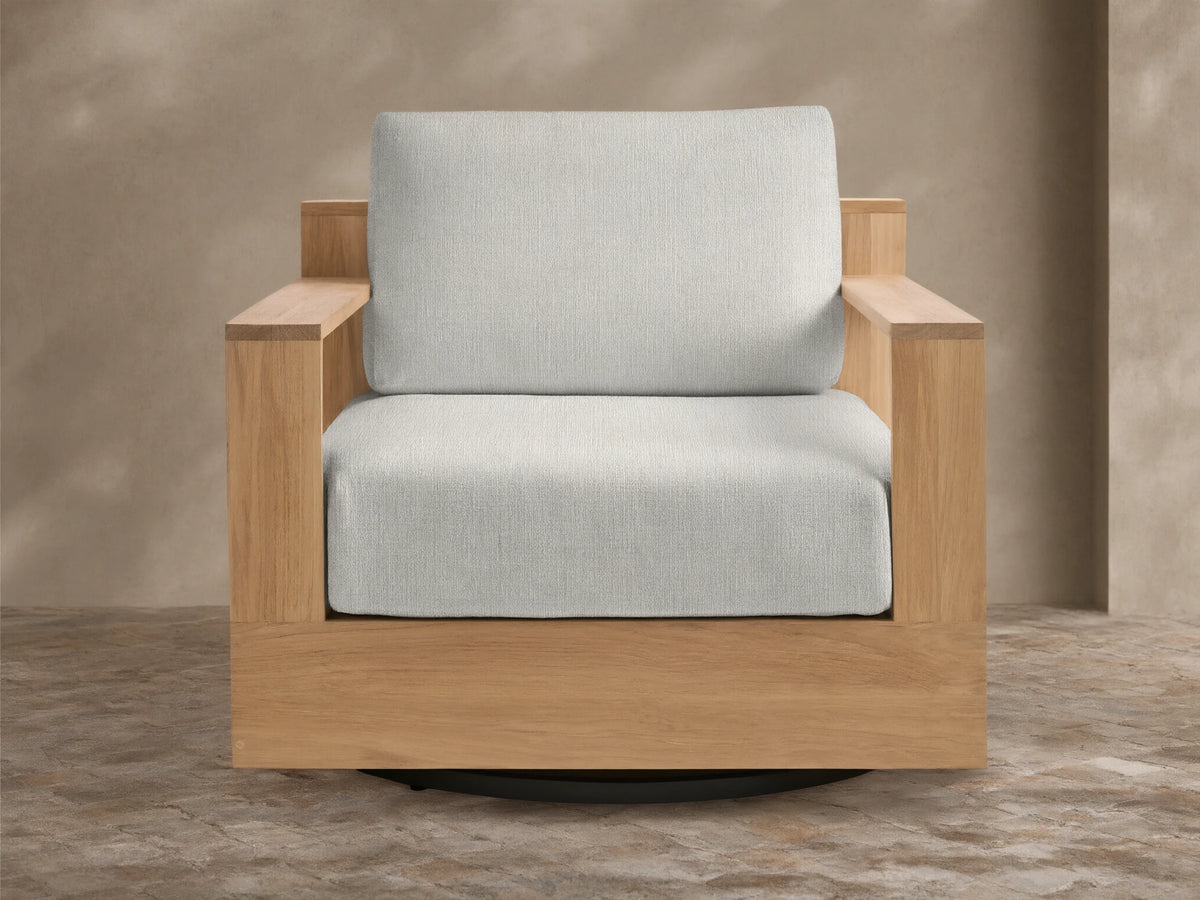 Bal Harbour Outdoor Teak Swivel Chair