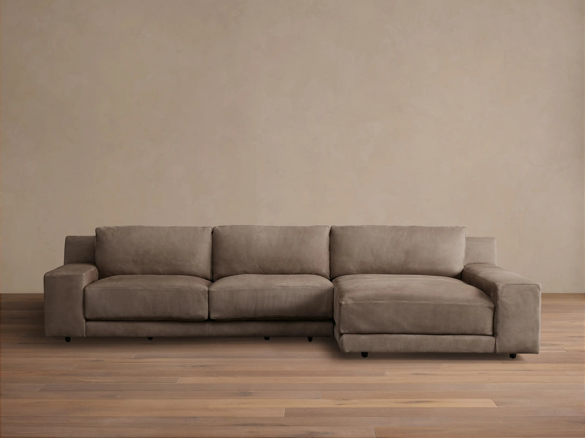 Novoli Nubuck Leather Two-Piece Chaise Sectional