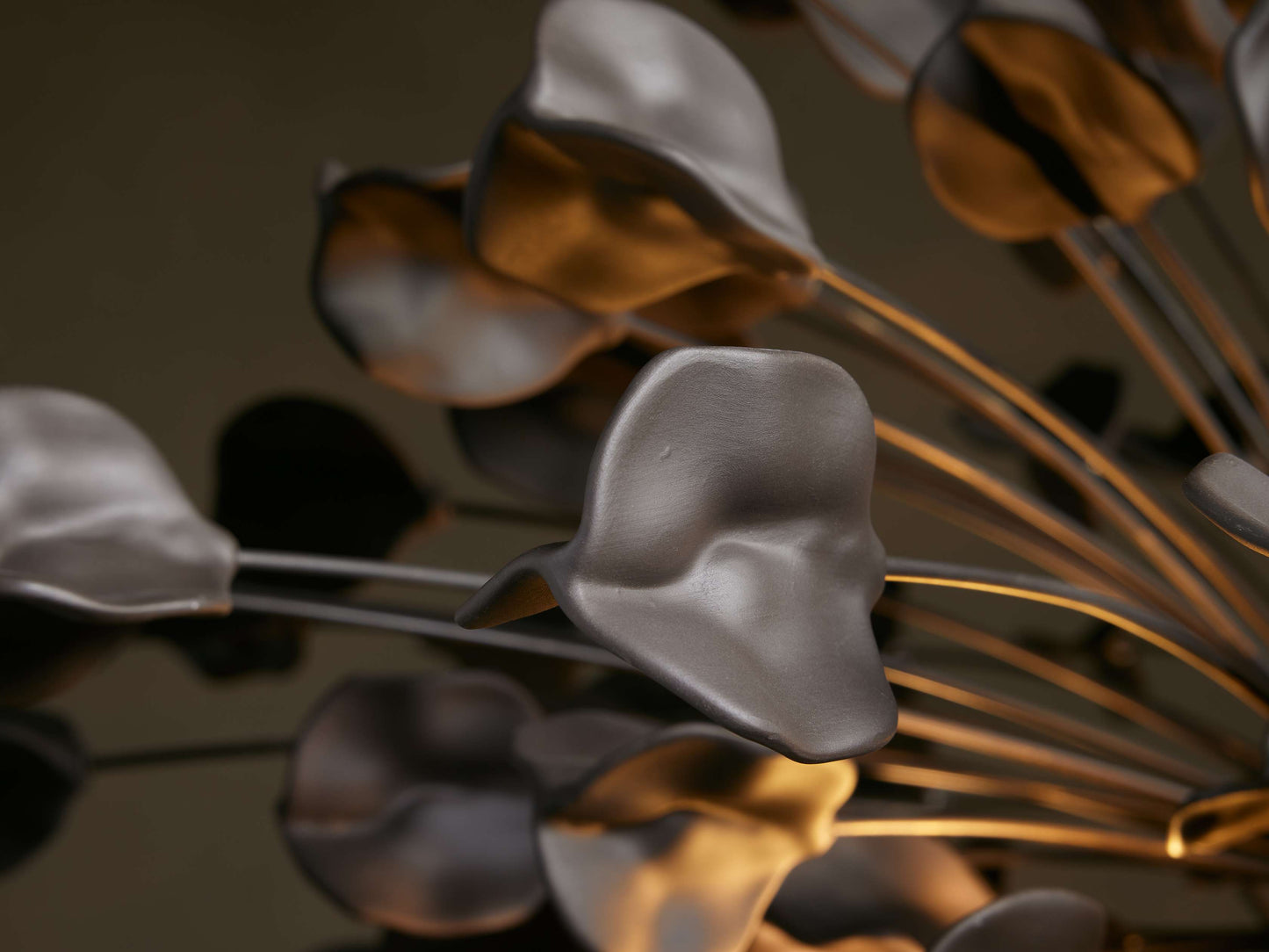 Cascading Ceramic Leaf Chandelier