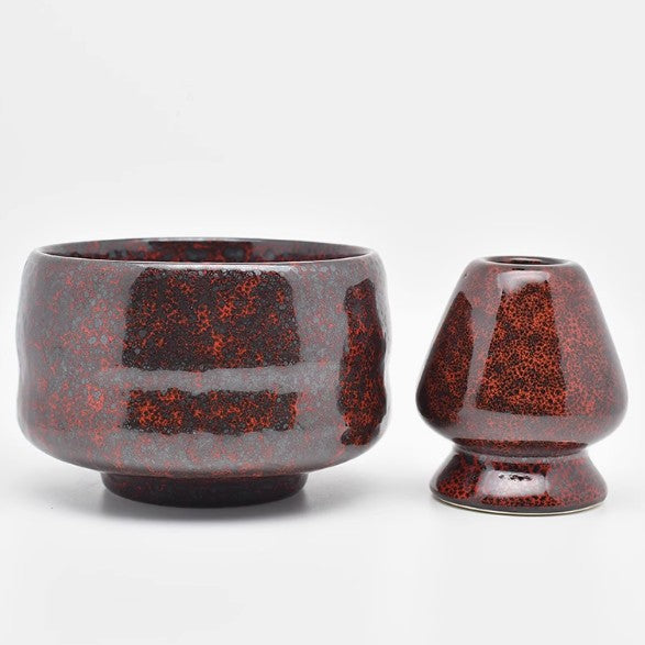 Ember Black & Red Japanese Matcha Tea Set