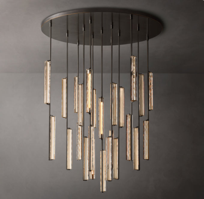 Optical Crystal Prism Cascade Chandelier