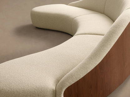 Caden Upholstered 164"W Three Piece Curved Bumper Sectional in Light Walnut Adilon Latte (4 of 4)