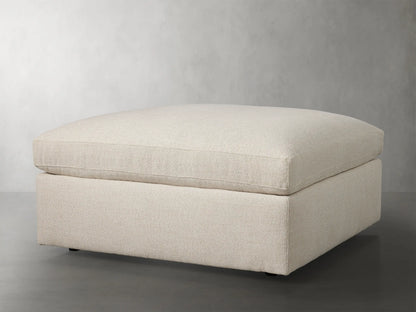 Image is not available for Beale Deep Upholstered 43"W Ottoman in Cushing Frost