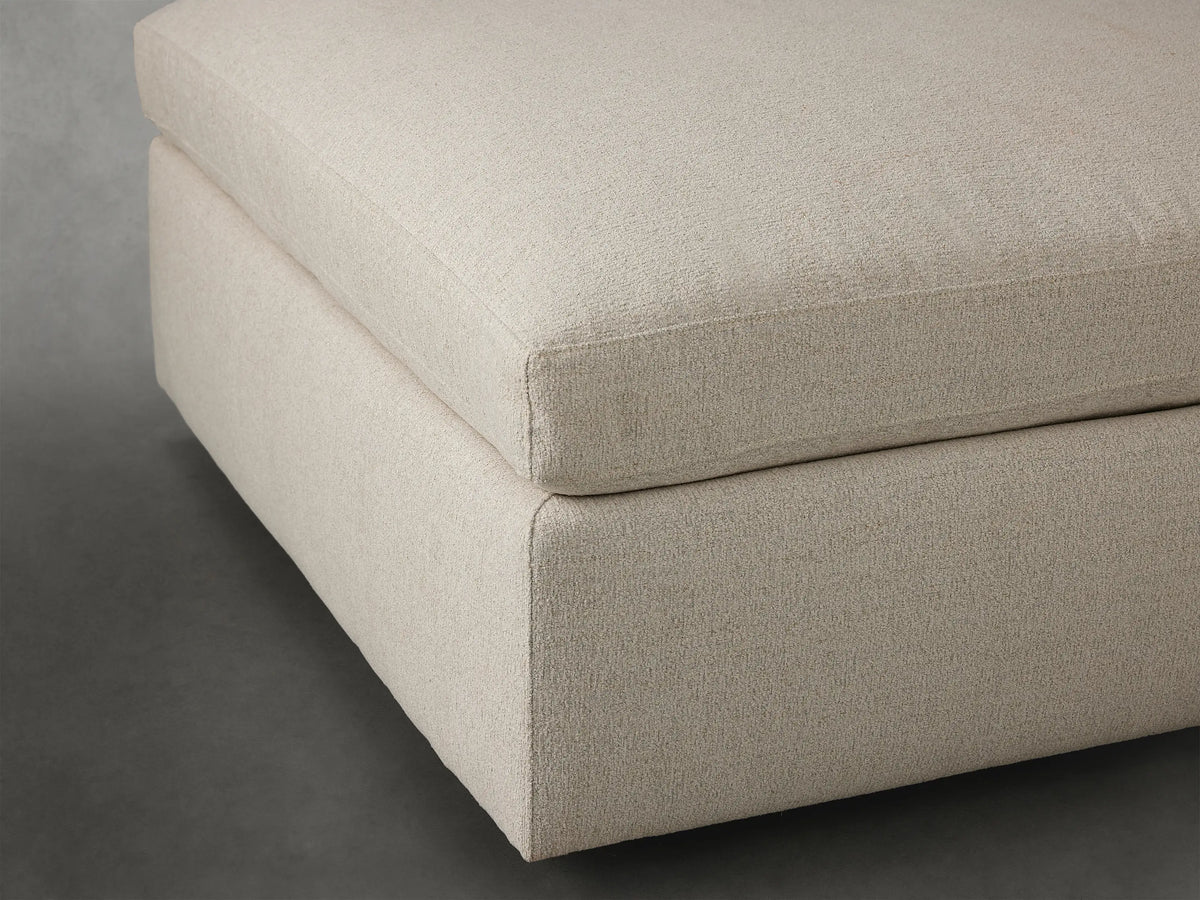 Image is not available for Beale Deep Upholstered 43"W Ottoman in Cushing Frost