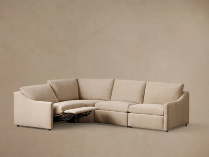 Rear view of the light beige Kipton Slope Arm Four-Piece Motion Sectional, showing its four modular pieces.
