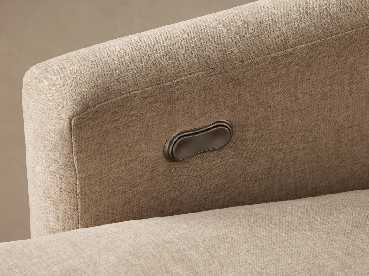 Front view of the Light Beige Kipton Slope Arm Motion Recliner.