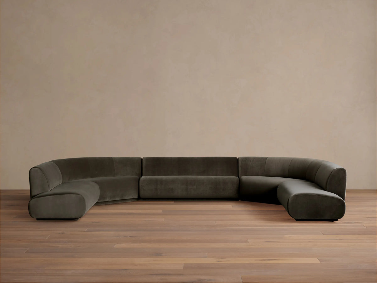 Gianni Five-Piece Curved Bumper Sectional