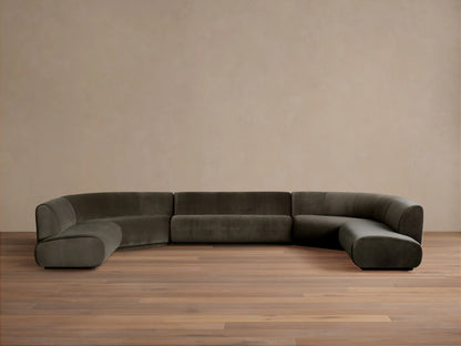 Gianni Five-Piece Curved Bumper Sectional