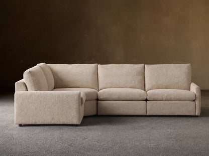 Kipton Upholstered 126"W Four Piece Left Arm Motion Sectional in Promise Ecru (1 of 1)