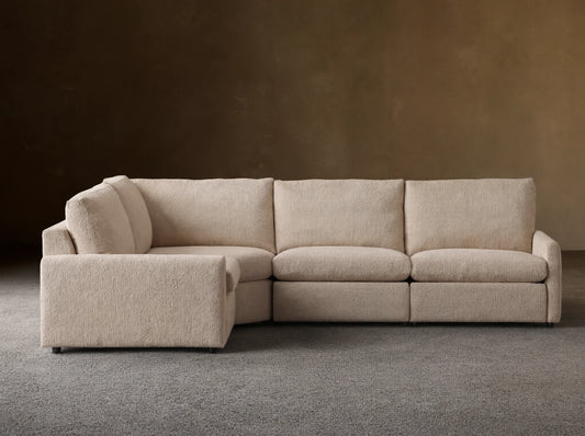 Kipton Upholstered 126"W Four Piece Left Arm Motion Sectional in Promise Ecru (1 of 1)