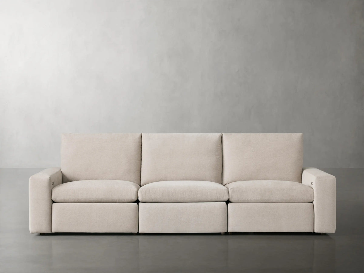 Kipton Wide Arm Three-Piece Motion Modular Sofa