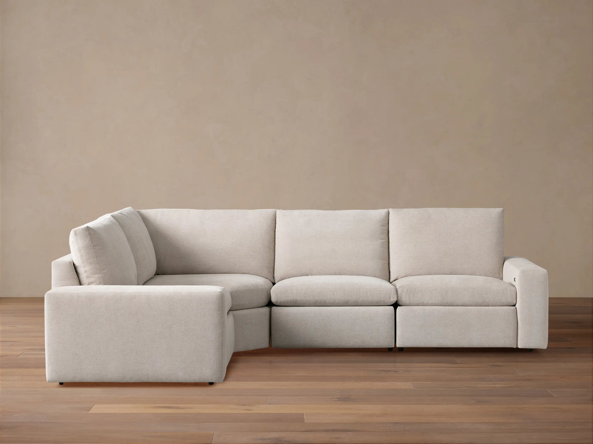 Kipton Wide Arm Four-Piece Motion Sectional