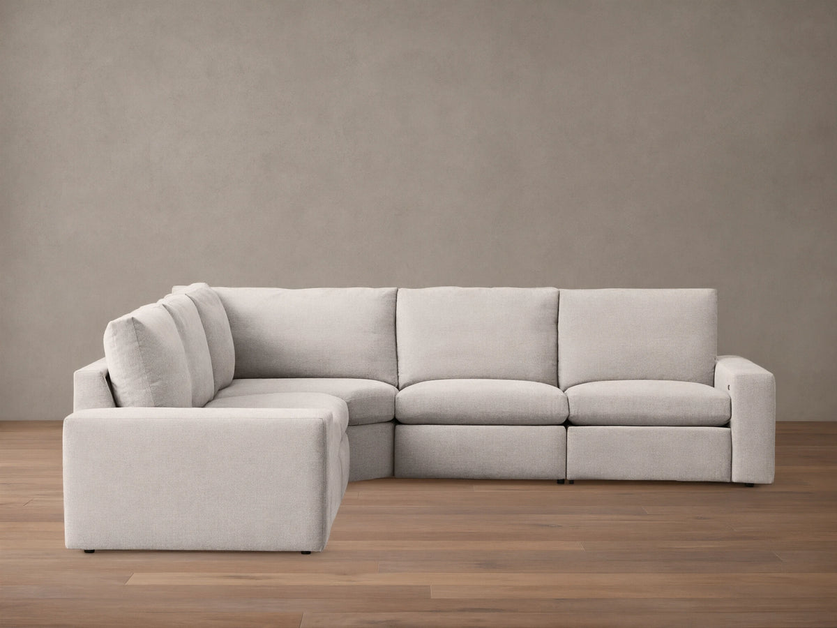 Kipton Wide Arm Five-Piece Motion Corner Sectional