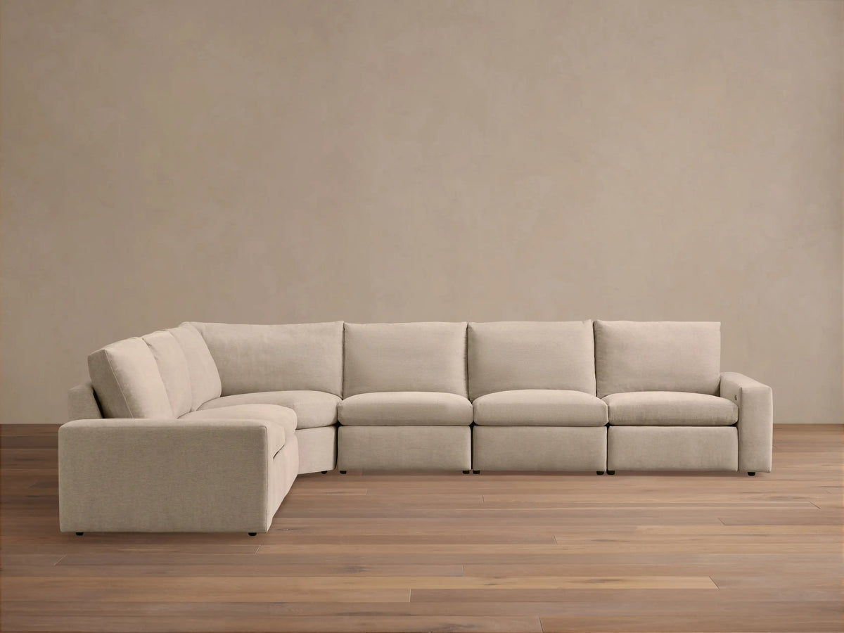 Kipton Wide Arm Six Piece Motion Sectional
