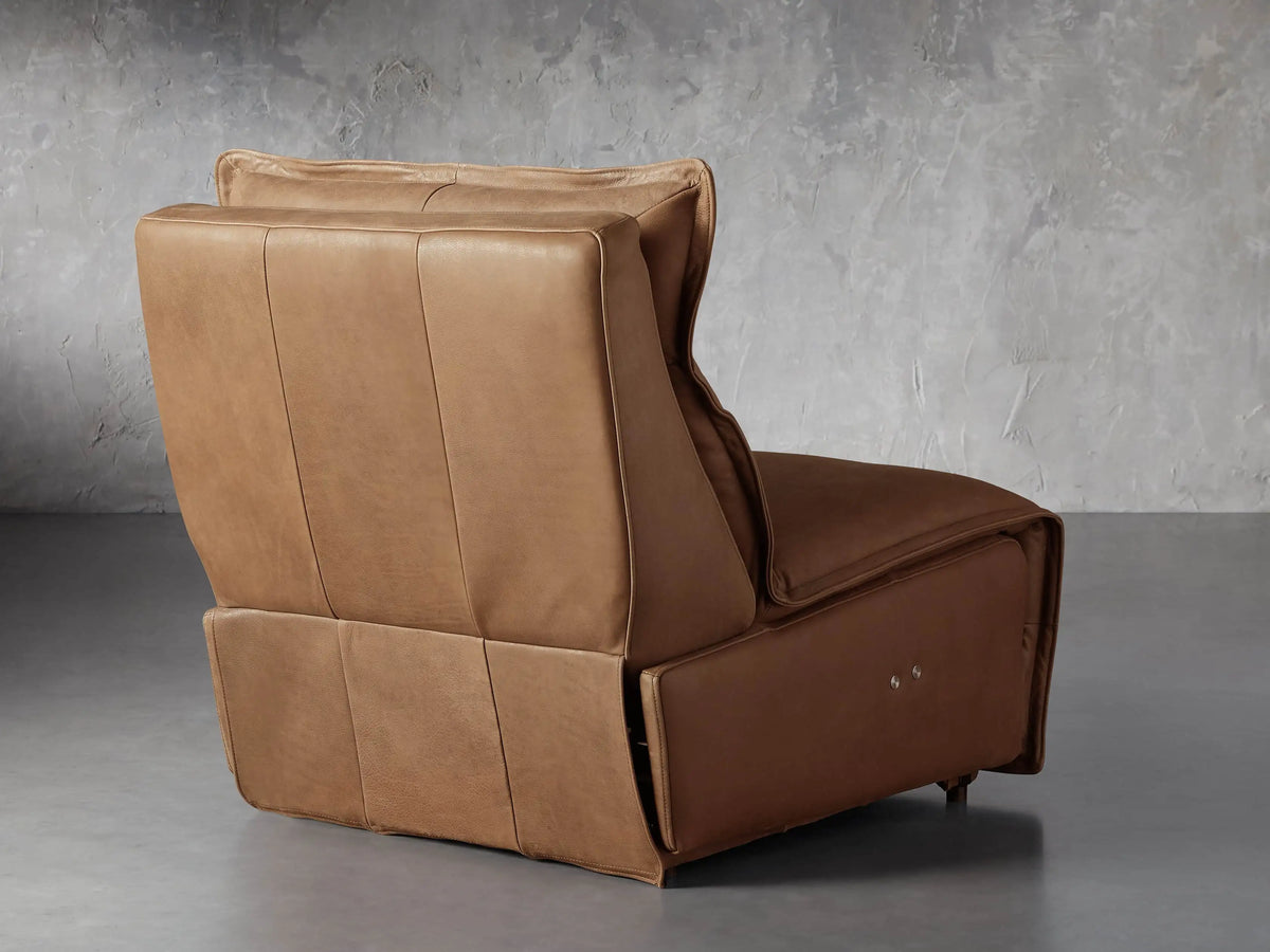 Image is not available for Rowland Leather 34"W High Back Armless Motion Recliner in Lanie Camel
