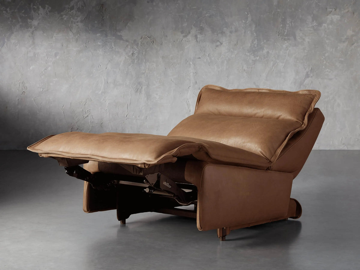 Image is not available for Rowland Leather 34"W High Back Armless Motion Recliner in Lanie Camel