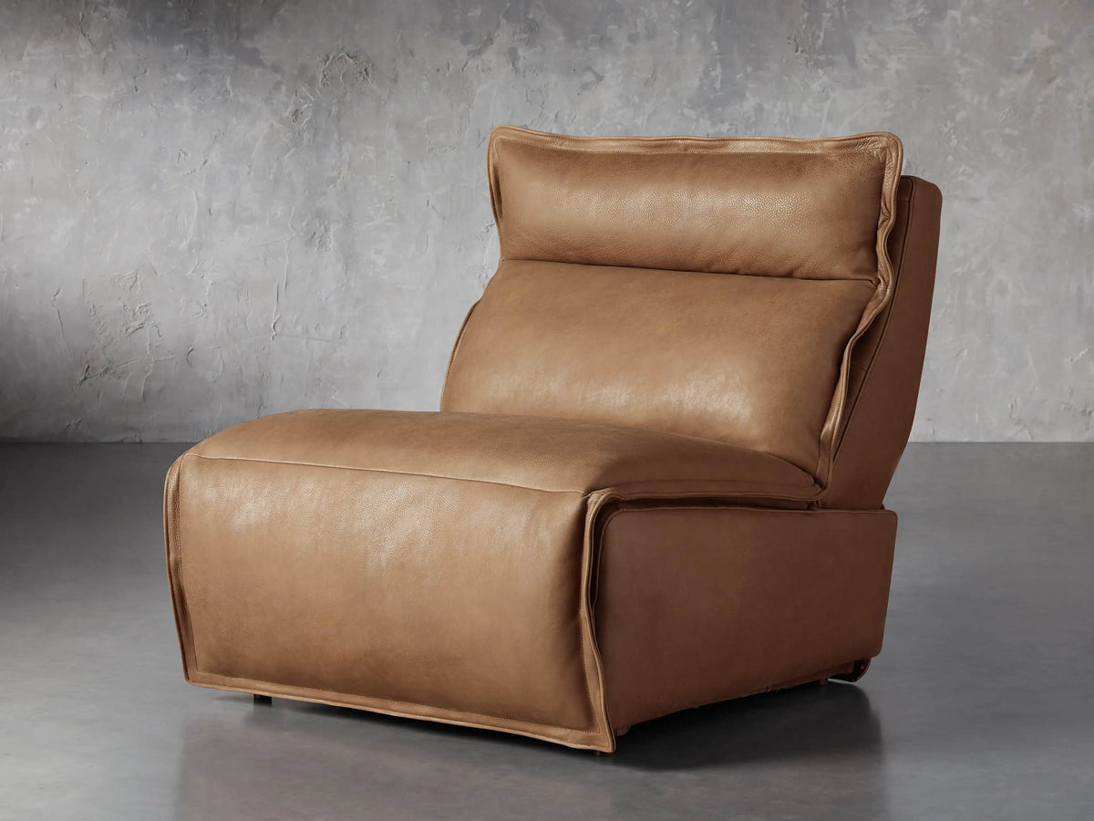 Image is not available for Rowland Leather 34"W High Back Armless Motion Recliner in Lanie Camel