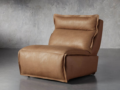 Image is not available for Rowland Leather 34"W High Back Armless Motion Recliner in Lanie Camel