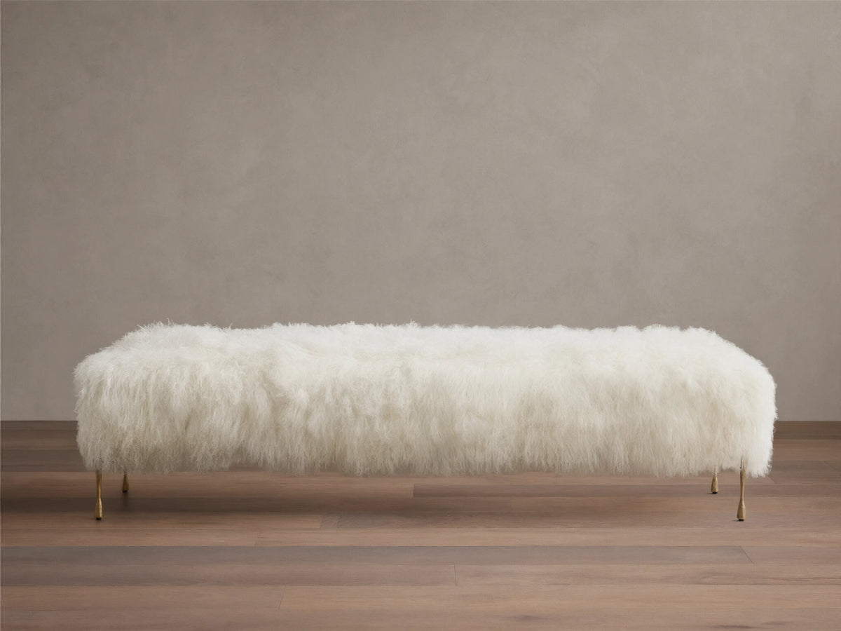 Gwen Mongolian Shearling Bench
