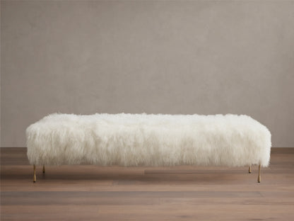 Gwen Mongolian Shearling Bench