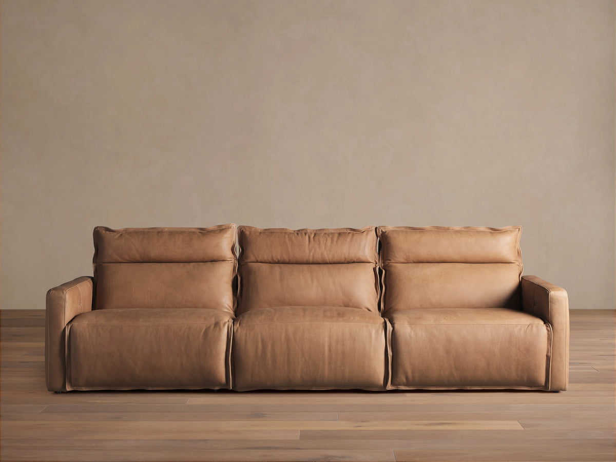 Rowland Leather Three-Piece Motion Modular Sofa