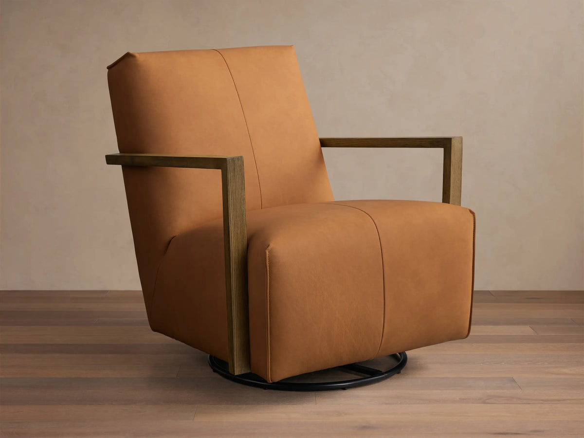 Walsh Leather Swivel Glider
