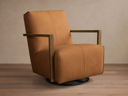Walsh Leather Swivel Glider