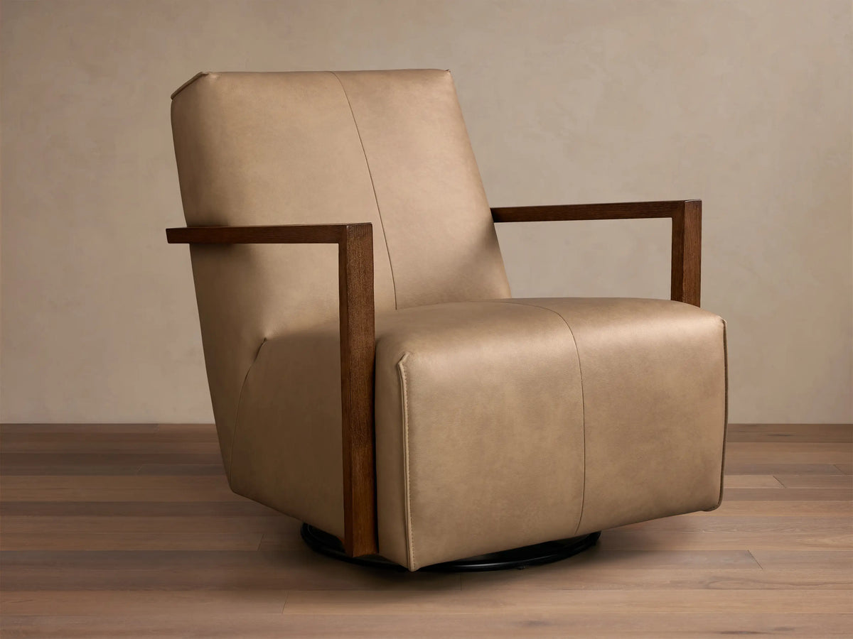 Walsh Leather Swivel Glider