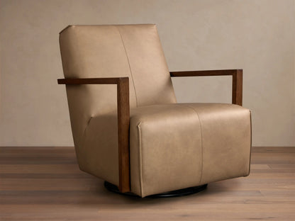 Walsh Leather Swivel Glider