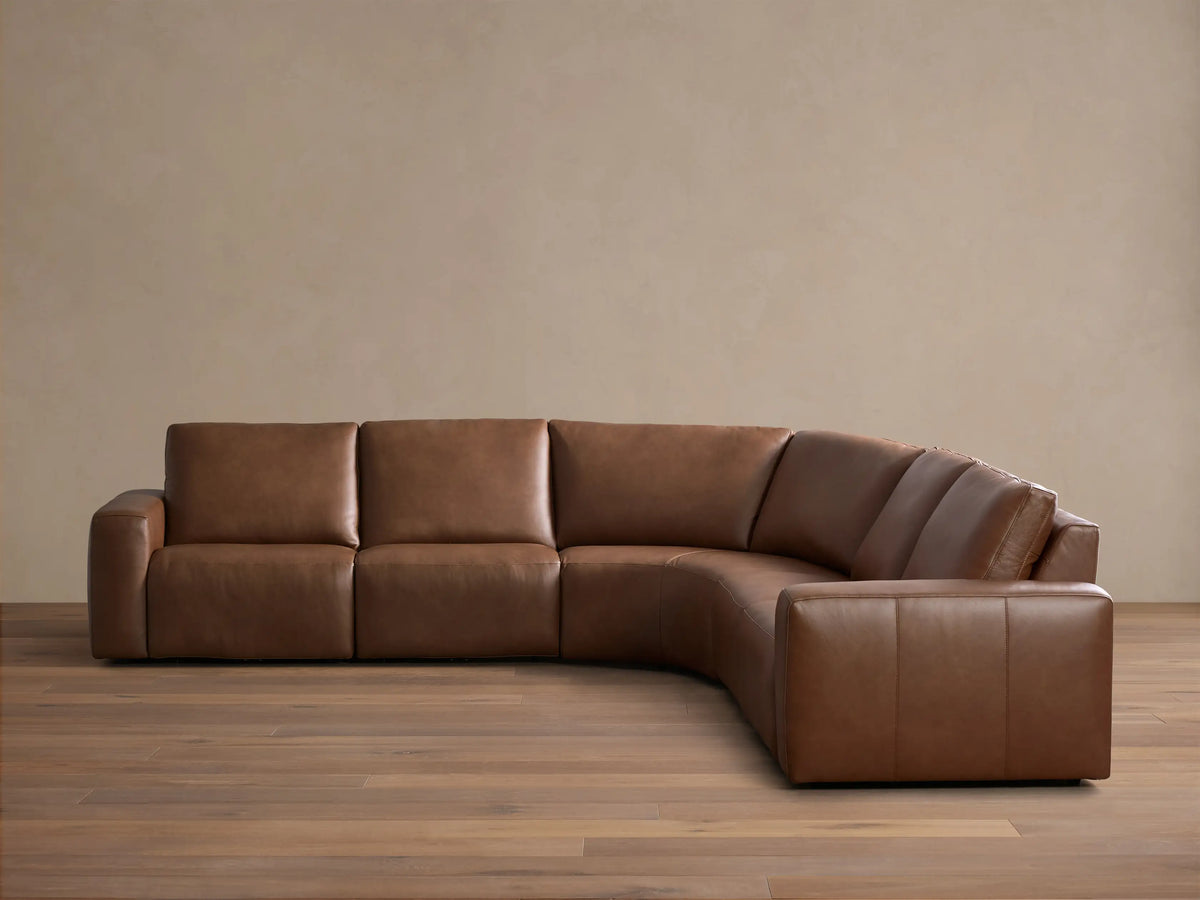 Brennan Leather Five-Piece Motion Corner Sectional