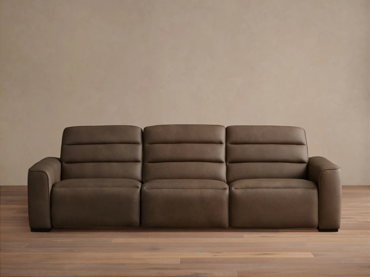 Borough Leather Three-Piece Motion Sofa