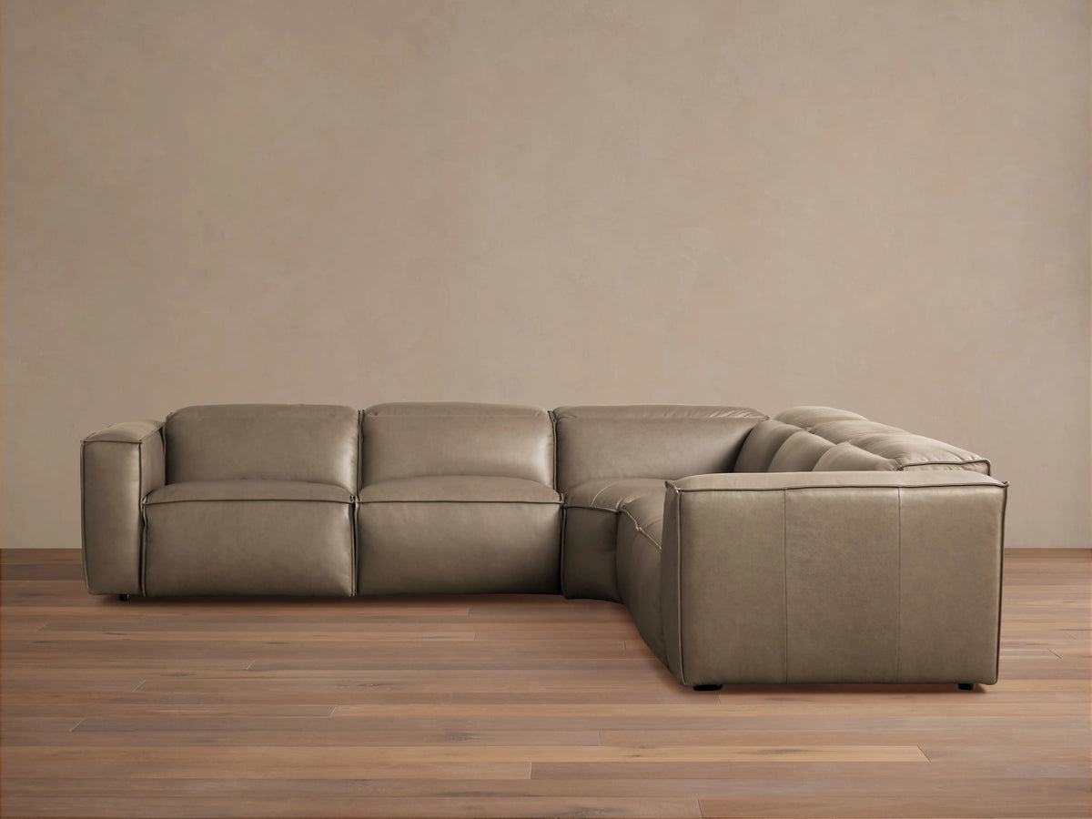 Coburn Leather Five-Piece Motion Corner Sectional